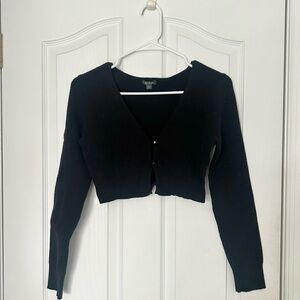 Black Cropped Cardigan